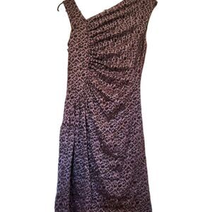 Adrianna Papell Dress 10 Cocktail/Party Ruched Metallic Mini